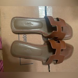 Hermes Oran Sandals golden